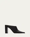 Alaïa Leather Square-toe Mules In Black