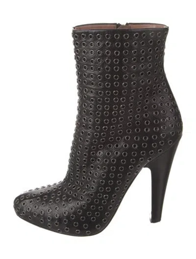 Pre-owned Alaïa Leather Studded Accents Boots In Black