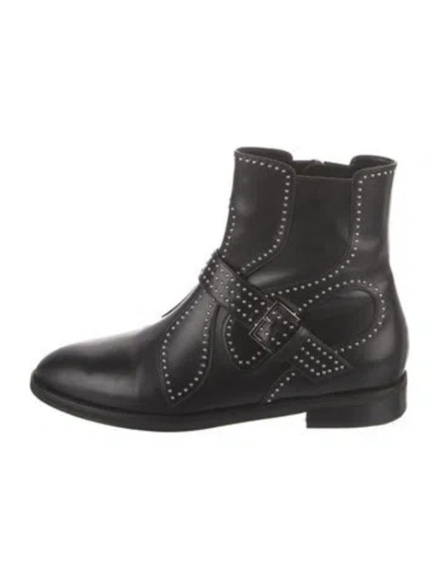 Pre-owned Alaïa Leather Studded Accents Combat Boots In Black