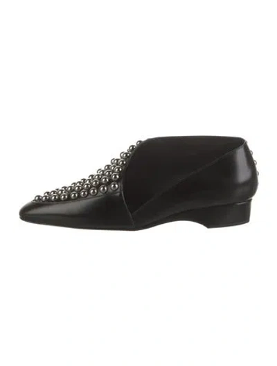 Pre-owned Alaïa Leather Studded Accents Flats W/ Tags In Black