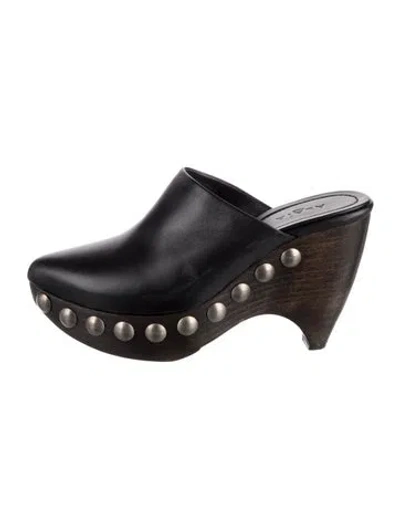 Pre-owned Alaïa Leather Studded Accents Mules In Black