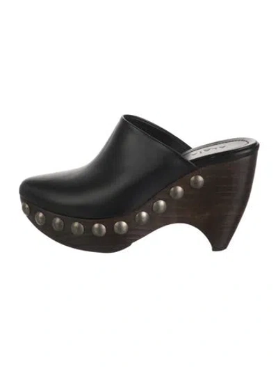 Pre-owned Alaïa Leather Studded Accents Mules In Black