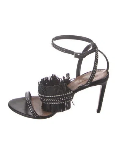 Pre-owned Alaïa Leather Studded Accents Sandals In Black
