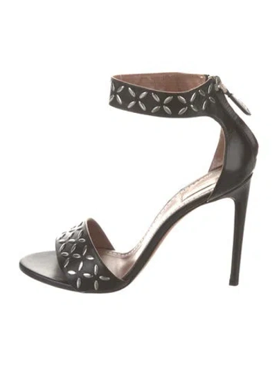 Pre-owned Alaïa Leather Studded Accents Sandals In Black
