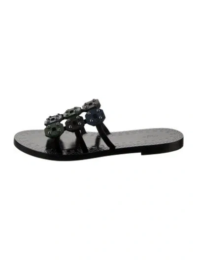 Pre-owned Alaïa Leather Studded Accents Sandals In Black