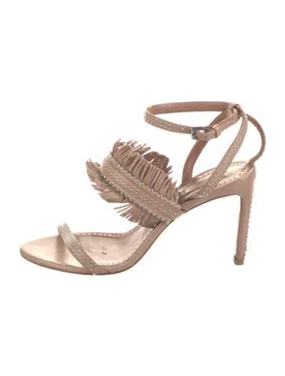 Pre-owned Alaïa Leather Studded Accents Sandals In Neutral