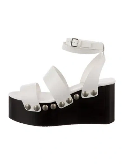 Pre-owned Alaïa Leather Studded Accents Sandals In White