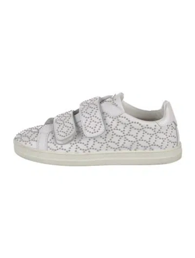 Pre-owned Alaïa Leather Studded Accents Sneakers In White