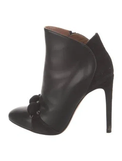 Pre-owned Alaïa Leather Studded Accents Sock Boots In Black