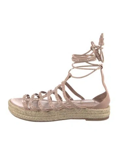 Pre-owned Alaïa Leather Tassel Accents Espadrilles In Neutral