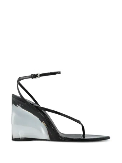 Alaïa Leather Thong Sandals In Black