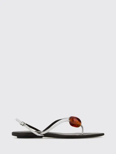 Alaïa Leather Thong Sandals With Applied Stones And Low Heel In Multi