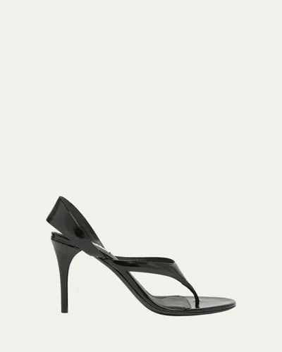 Alaïa Leather Thong Slingback Sandals In Noir