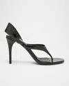 Alaïa Leather Thong Slingback Sandals In Noir