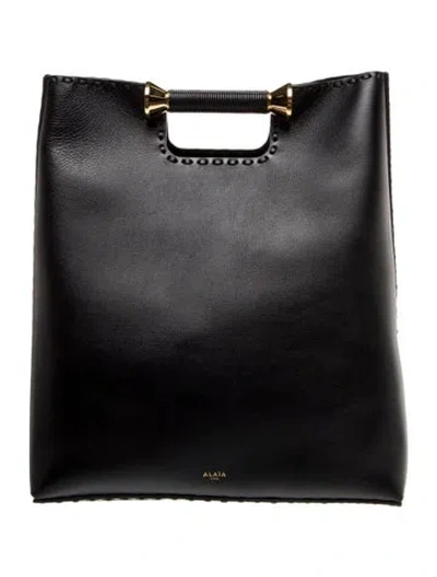 Pre-owned Alaïa Leather Top Handle Bag In Gray