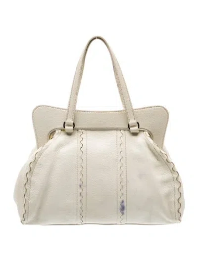 Pre-owned Alaïa Leather Top Handle Bag In Neutral