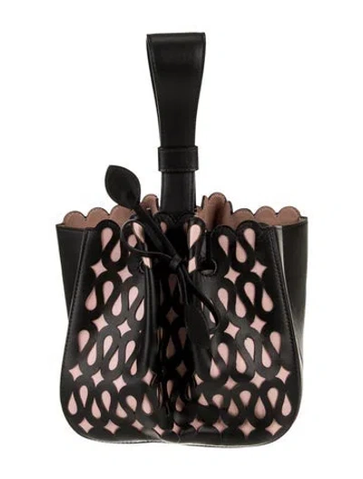 Pre-owned Alaïa Leather Top Handle Bag Pm In Black