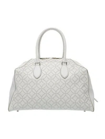 Pre-owned Alaïa Leather Top Handle Bag In White