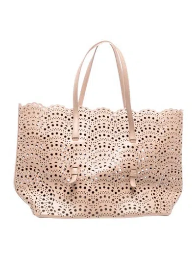 Pre-owned Alaïa Leather Tote In Neutral