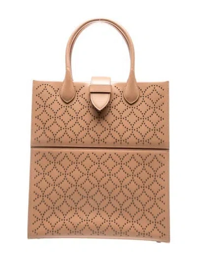 Pre-owned Alaïa Leather Tote In Neutrals