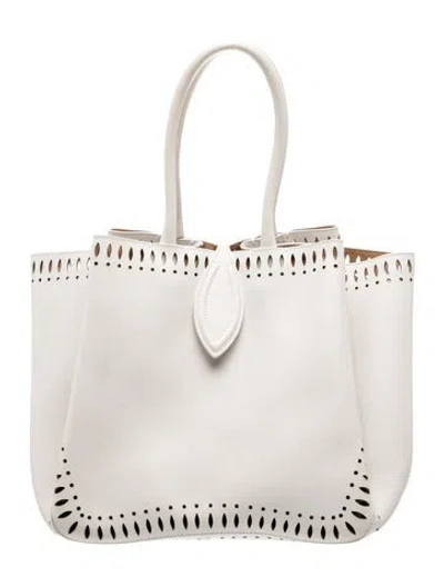 Pre-owned Alaïa Leather Tote In Neutrals