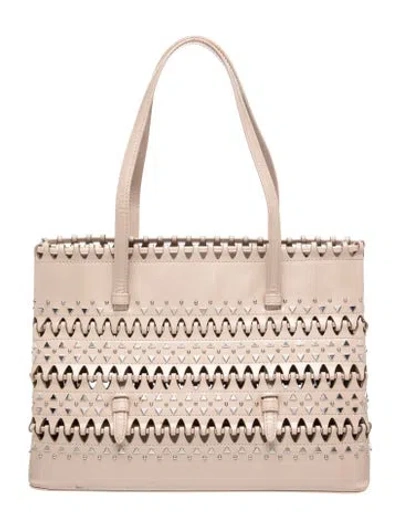 Pre-owned Alaïa Leather Tote In Neutrals