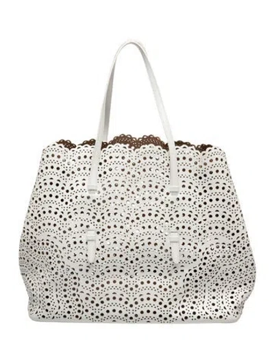 Pre-owned Alaïa Leather Tote In White