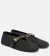 Alaïa Leather-trimmed Straw Ballet Flats In Black
