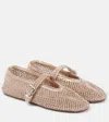 Alaïa Leather-trimmed Mesh Flats In Beige