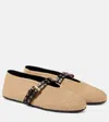 Alaïa Paper Straw Flat Ballerinas Scarpe Basse Beige In White