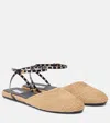 Alaïa Beige Paper Straw Ballerina Flats In Yellow