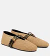 Alaïa Paper Straw Flat Ballerinas Scarpe Basse Beige In White