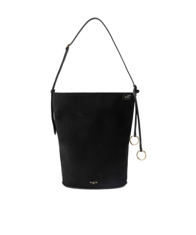 Alaïa Leather-trimmed Suede Tote In Black