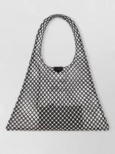 Alaïa Alaia Two-tone Mesh One-piece Shopping Handbag In Black