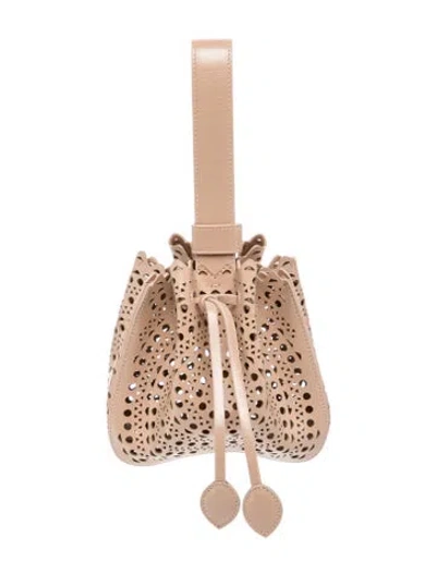 Pre-owned Alaïa Leather Vienne Rose-marie 19 W/ Tags In Pink