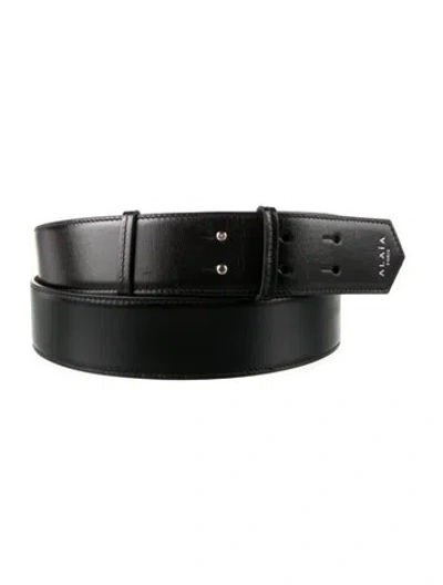 Pre-owned Alaïa Leather Waist Belt In Black