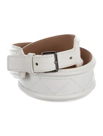 Pre-owned Alaïa Leather Waist Belt In White