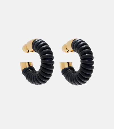 Alaïa Leather-trimmed Hoop Earrings In Multi