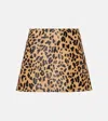 Alaïa Leopard-print Leather Miniskirt In Brown