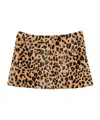 Alaïa Leopard Print Mini Skirt In Nude