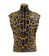 Alaïa Leopard Print Sleeveless Top In Black