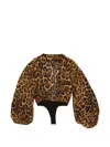 Alaïa Alaia Leopard-print Backless Bodysuit In Animal Print