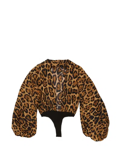 Alaïa Alaia Leopard-print Backless Bodysuit In Animal Print