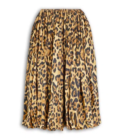 Alaïa Leopard-print Bubble Midi Skirt In Brown