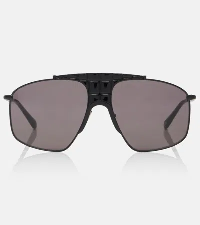 Alaïa Lettering Logo Aviator Sunglasses In Black