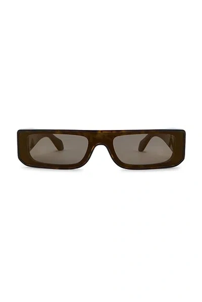 Alaïa Lettering Logo Flat Top Sunglasses In Brown