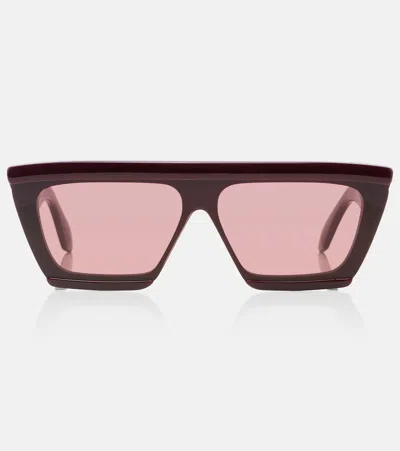 Alaïa Lettering Logo Flat-top Sunglasses In Purple