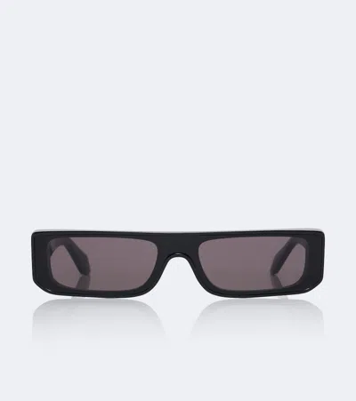 Alaïa Lettering Logo Rectangular Sunglasses In Black