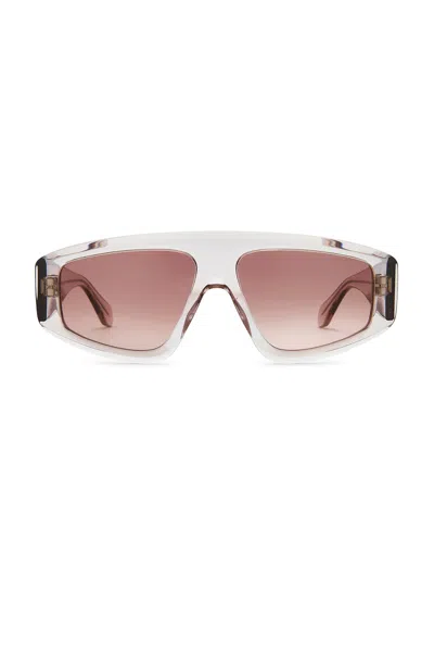 Alaïa Lettering Logo Rectangular Sunglasses In Light Brown