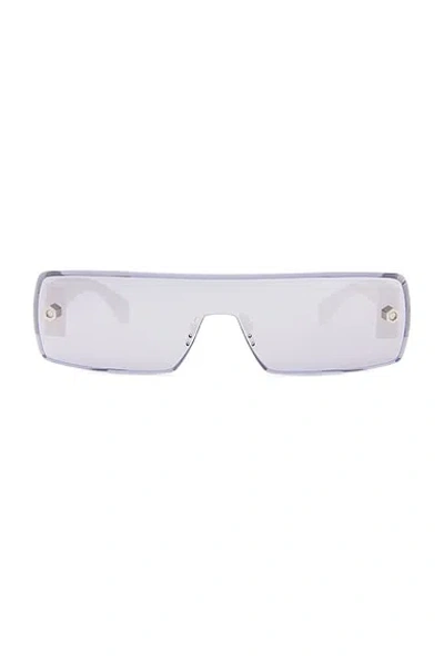Alaïa Mirrored Metal Shield Sunglasses In Silver